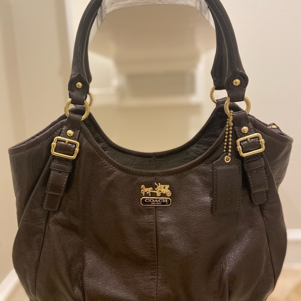 Coach Brown Leather Large Hobo Handbag 18612